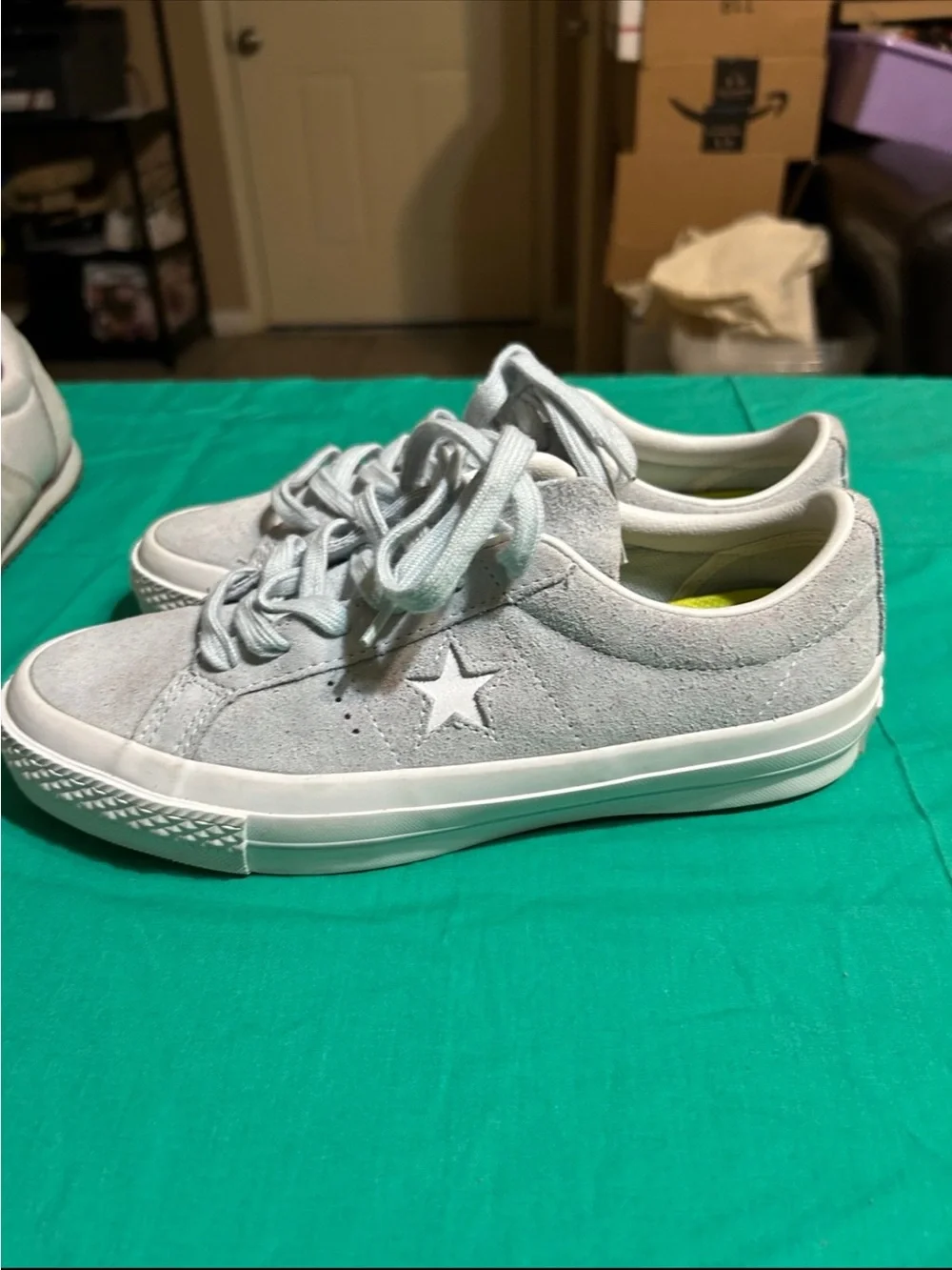 Converse Low Top Sneakers in Light Gray and White